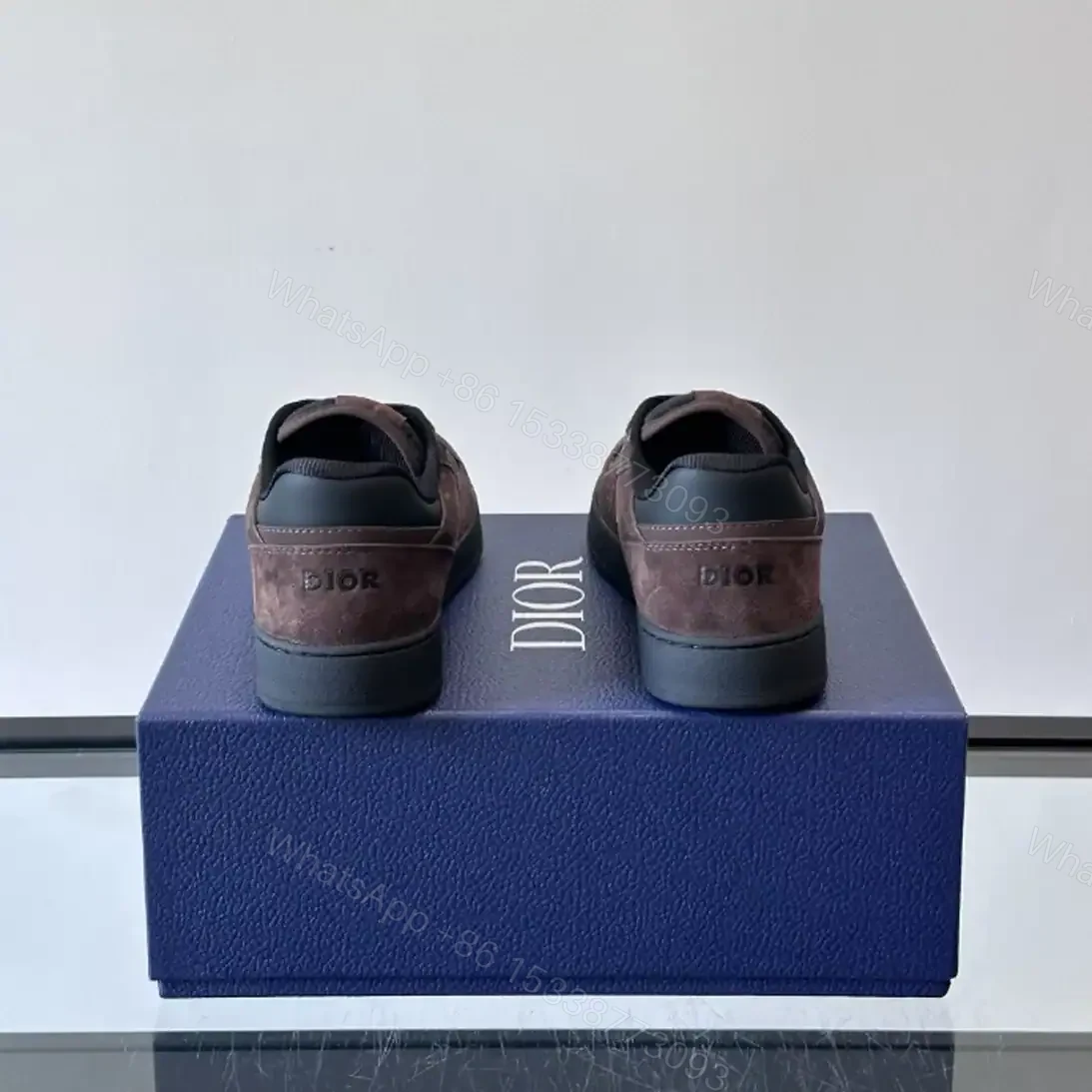 View 6 of DIOR B27 UPTOWN LOW-TOP SNEAKERS DEEP BROWN SUEDE, BLACK SMOOTH CALFSKIN – CD214