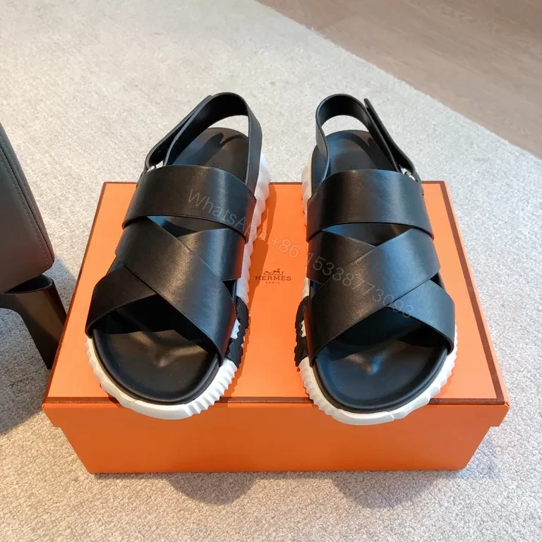 View 2 of Cross-Strap Leather Sandal: Chic Luxury Everyday Sandals