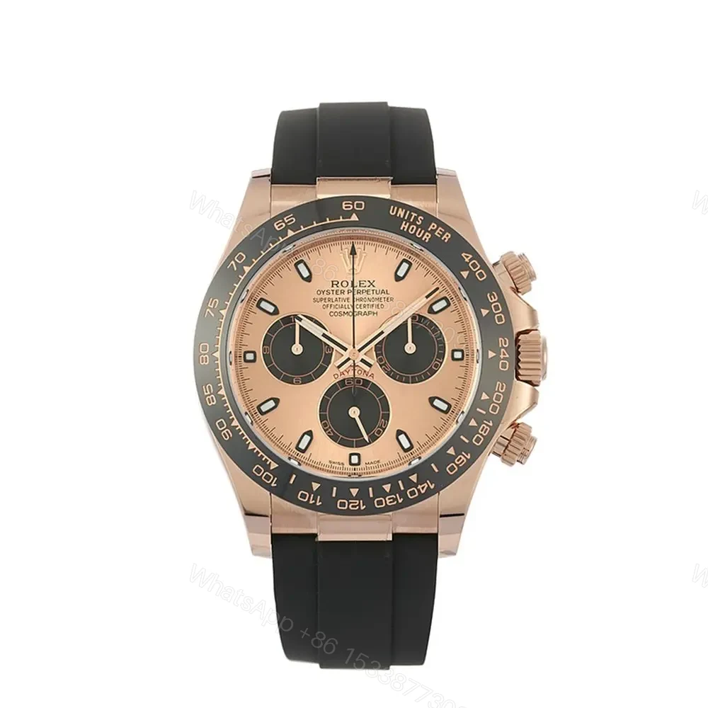 Rolex Daytona 18K Rose Gold Ceramic Oysterflex Watch 116515LN Replica — view 1