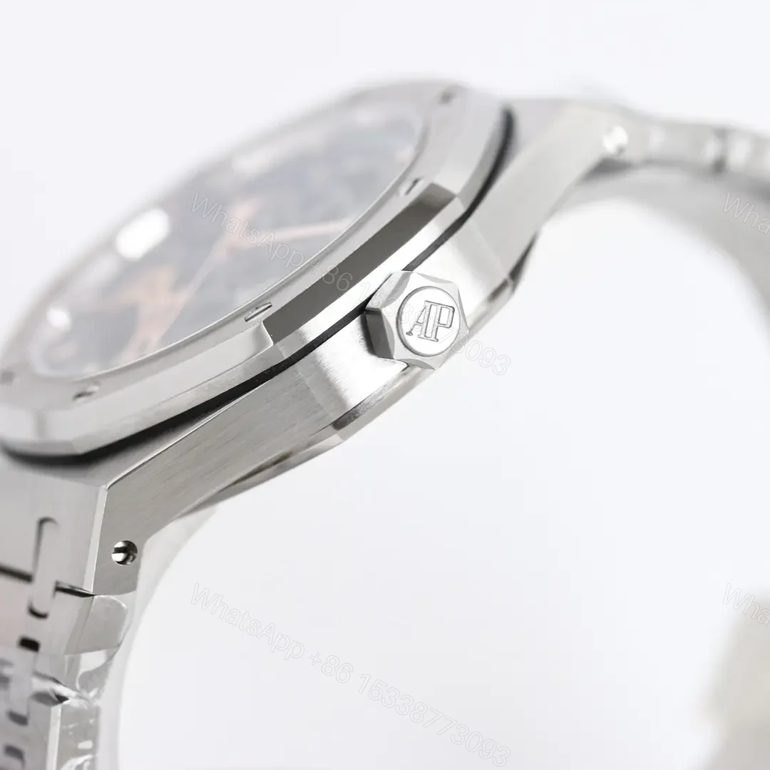View 6 of JF Factory Audemars Piguet Royal Oak Offshore 15407ST.OO.1220ST.01 Men’s Mechanical Watch – Silver with Rose Gold Accents, Skeleton Dial, 41mm