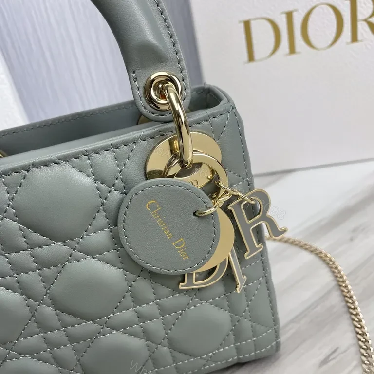 View 6 of Chic Quilted Mini Bag with Dior Charm - Crossbody Leather