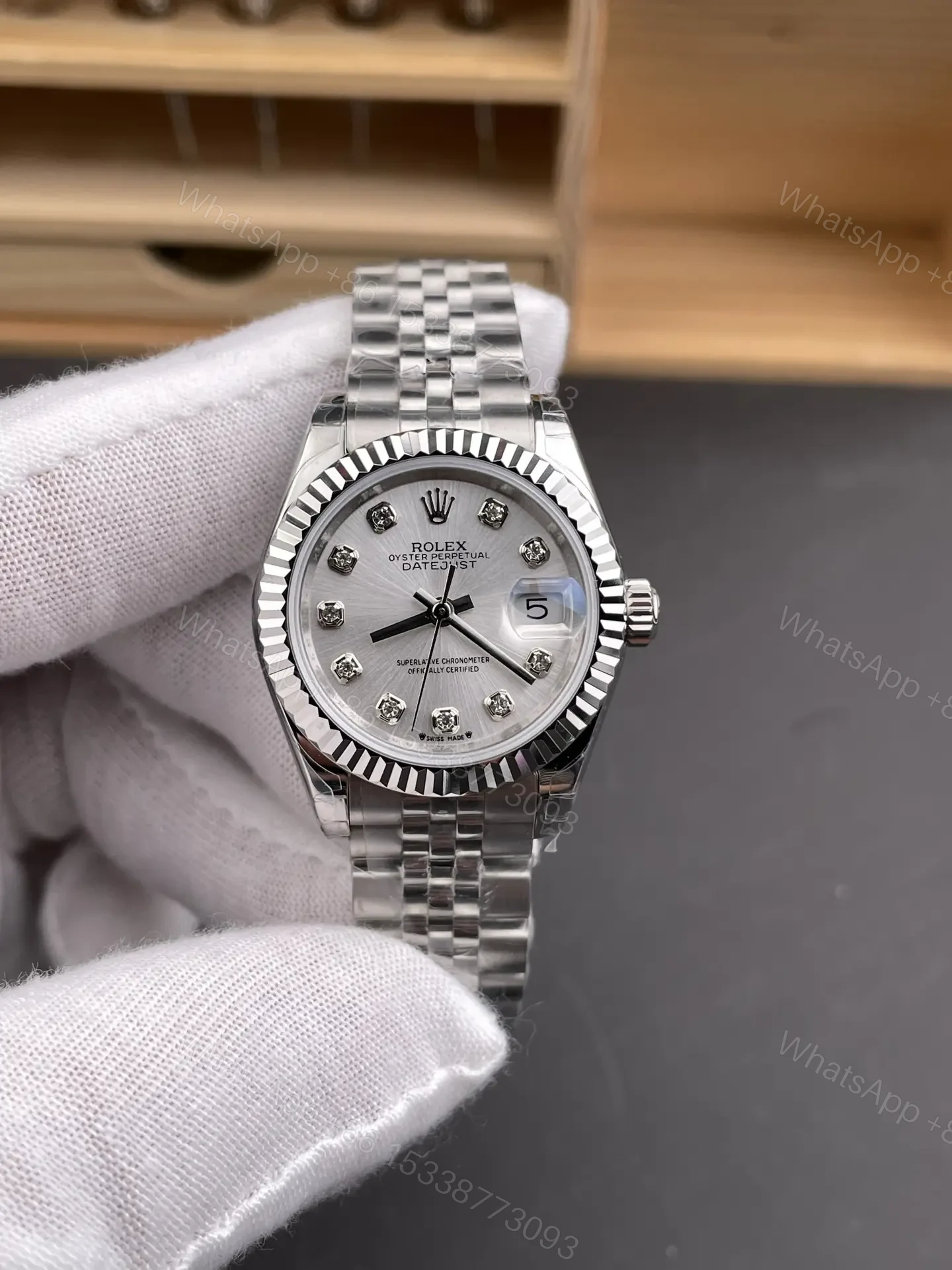 Rolex Datejust 28 Stainless Steel Fluted Jubilee MOP 178274-0042 — view 1