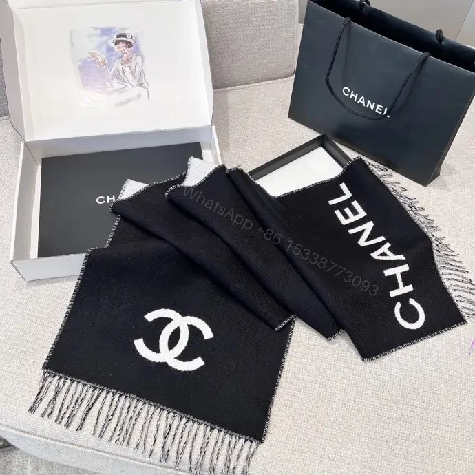 Black-White Signature-Style Scarf Set: Luxe All-Season Comfort — view 1