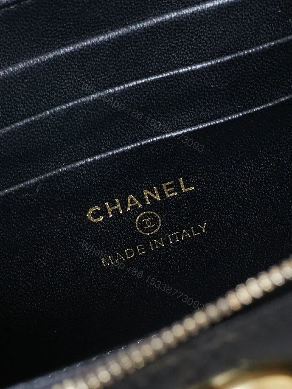 View 6 of Quilted Black Crossbody Bag + Gold Chain + Compact Luxury Bag