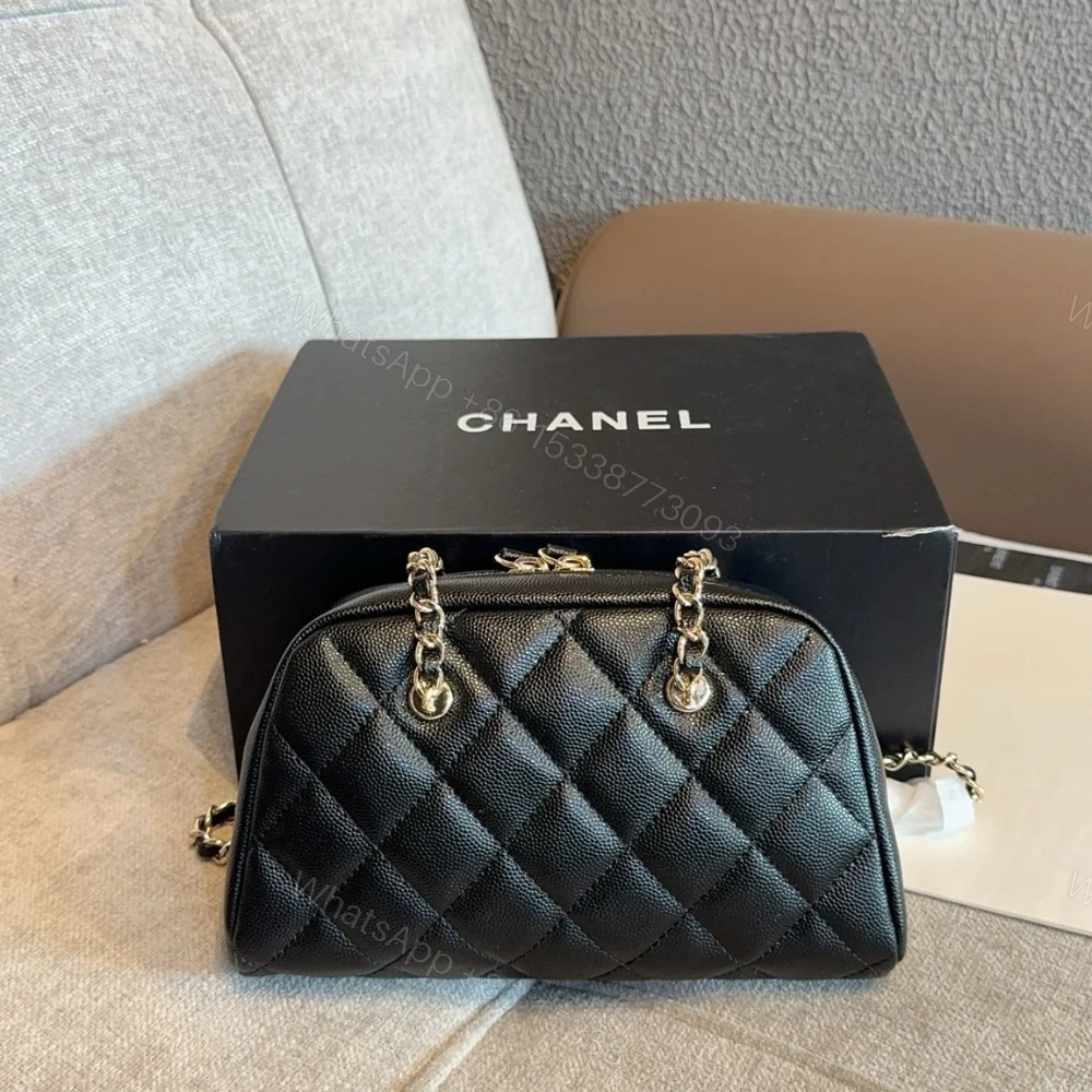 View 6 of Chanel Clutch With Strap Gold Metal In Black 20Cm