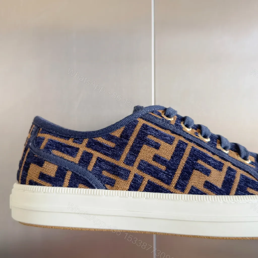 View 2 of Bold Texture Casual Luxury Sneakers with Monogram Pattern
