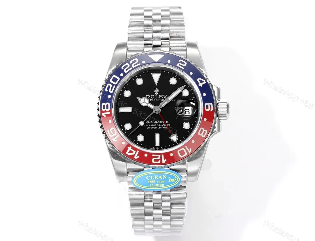 EW Factory Clean Factory ROLEX GMT-Master II Steel Black Dial Watch — view 1