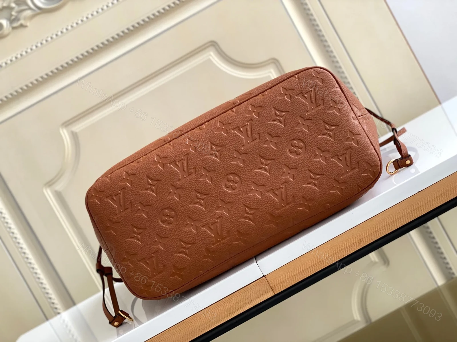 View 3 of LV NEVERFULL MM 32 BROWN MONOGRAM EMPREINTE LEATHER