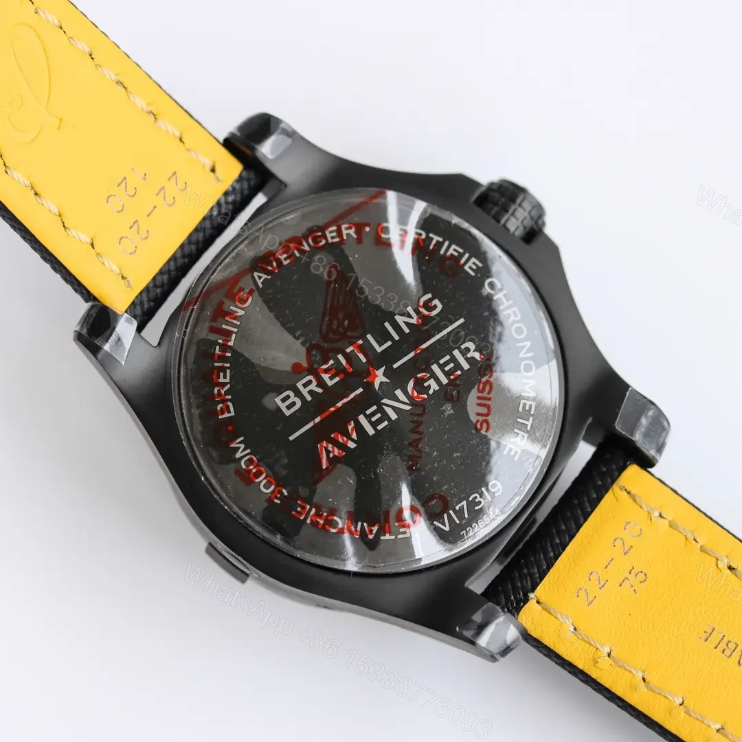 View 7 of JF Factory Breitling Avenger Automatic 45 Seawolf Night Mission Edition – Black Dial, Black Titanium Case, Black Rubber Strap
