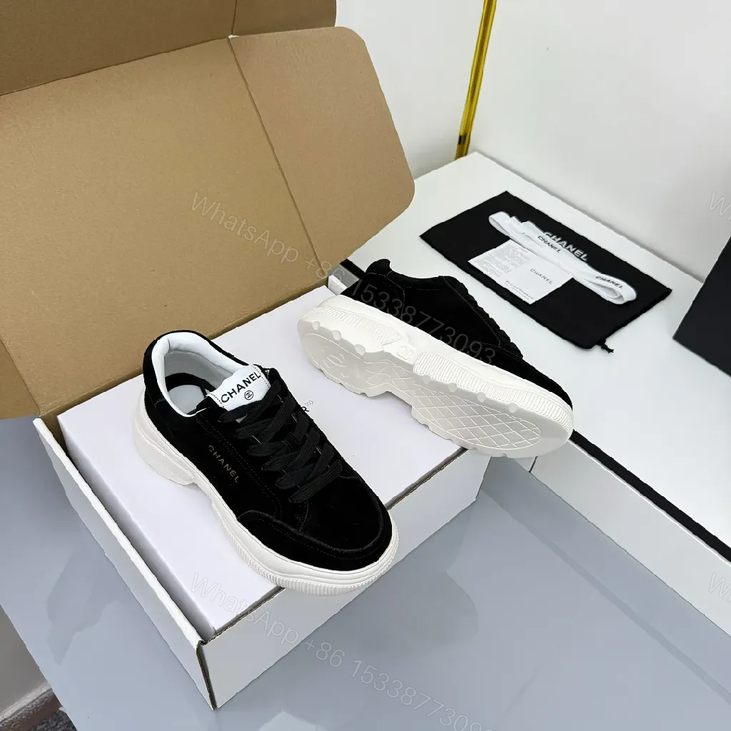 Black Suede-White Chunky-Soled Sneaker: Modern Luxury Comfort — view 1