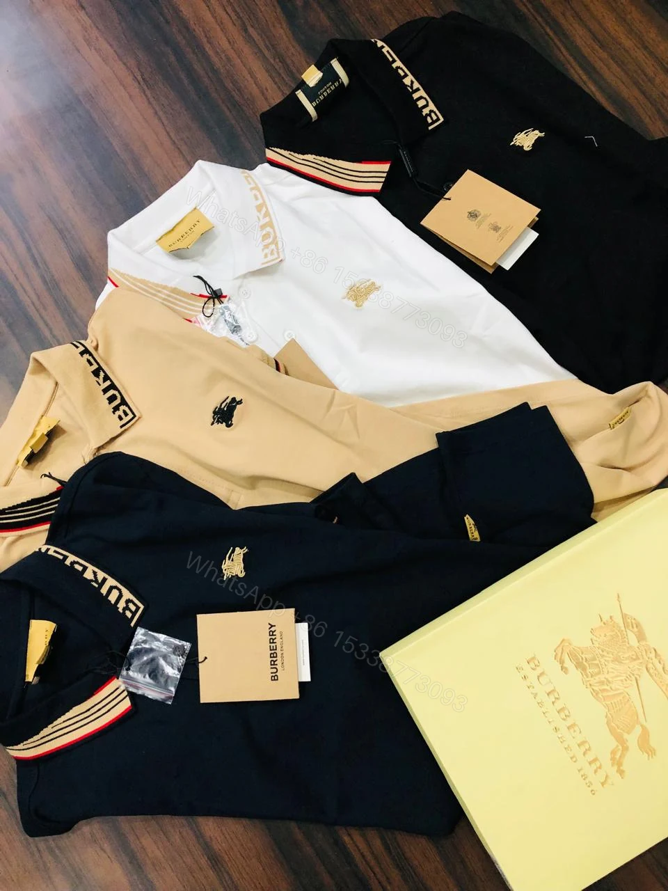 View 5 of FIRST COPY Burberry Imported Cotton Lycra Polos