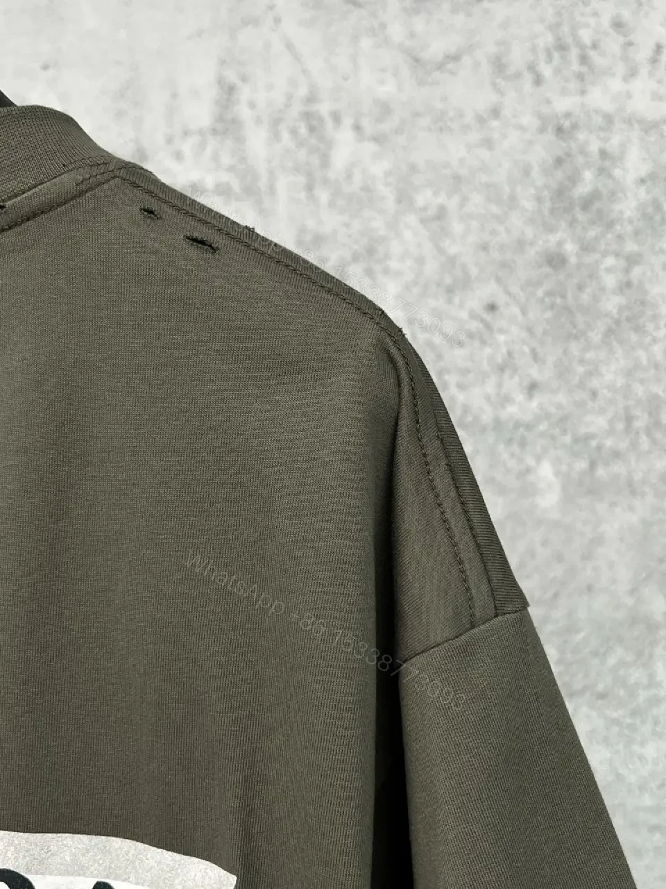 View 2 of Olive Cotton Patch Tee: Relaxed, Street-Ready Comfort