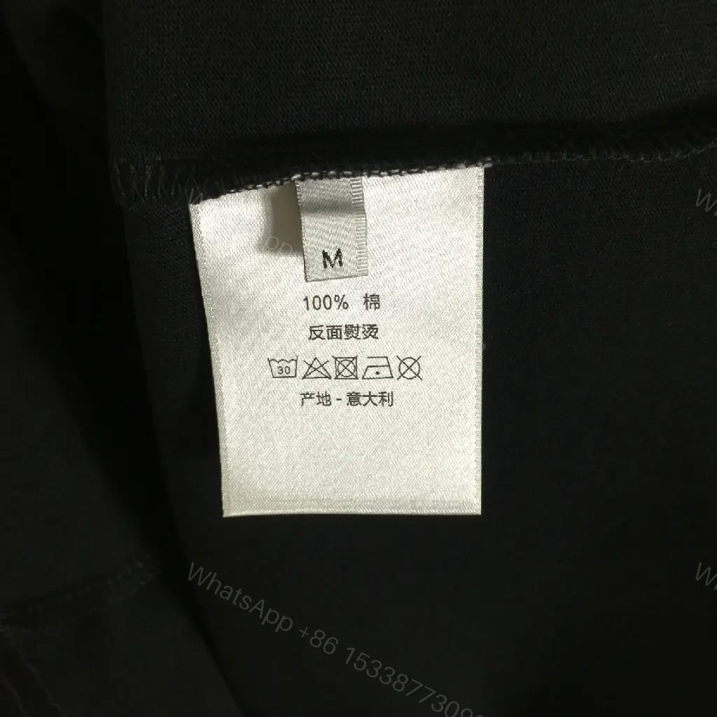 View 6 of Black Denim-Print Tee with Dior Logo, Casual Loose Fit
