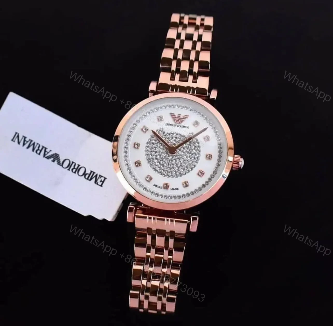 View 3 of Emporio Armani New Rose Gold Diamond Dial