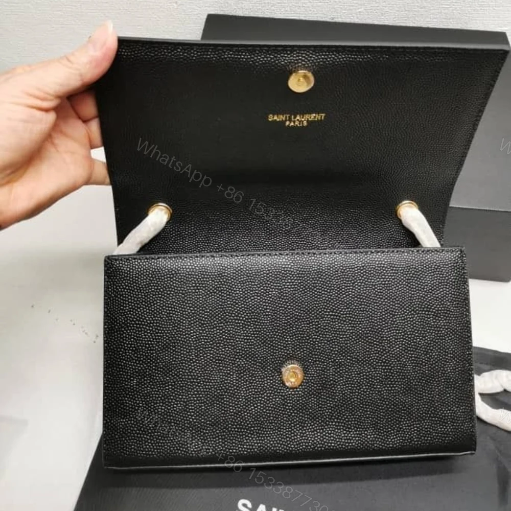 View 7 of Saint Laurent Kate Medium Chain Bag In Grain De Poudre Black 24Cm 364021 BOW0J 1000