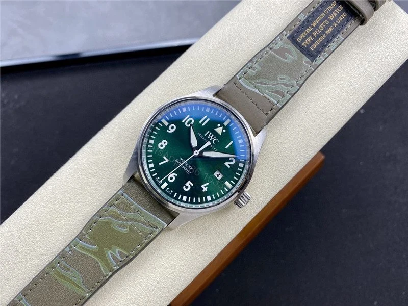 View 3 of Replica Clone IWC Pilot’s Mark 20 Green Watch