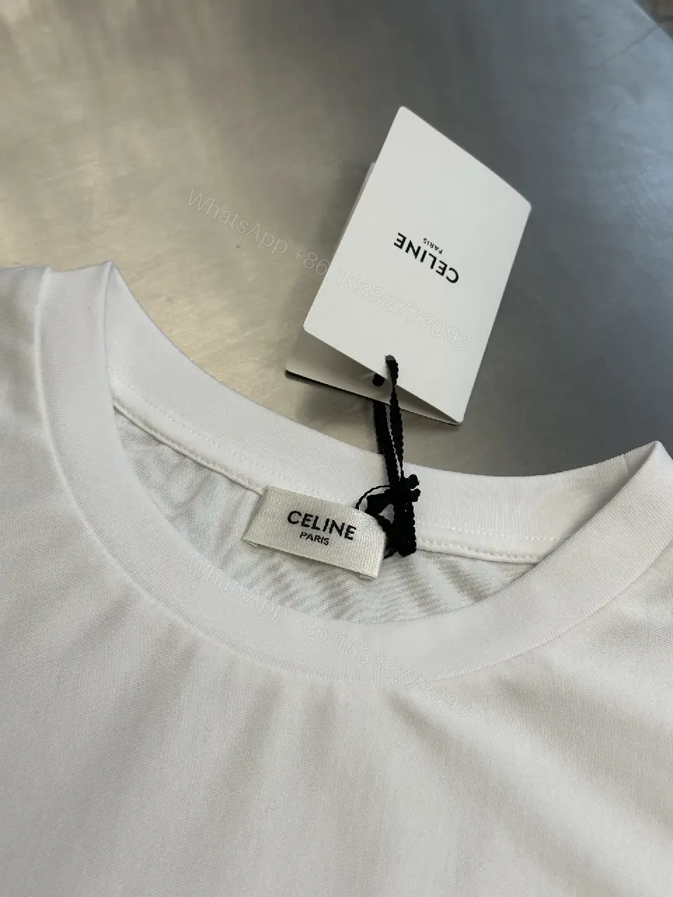 View 4 of Premium Cotton Oversized Tee with Bold Logo, White, Luxe Streetwear
