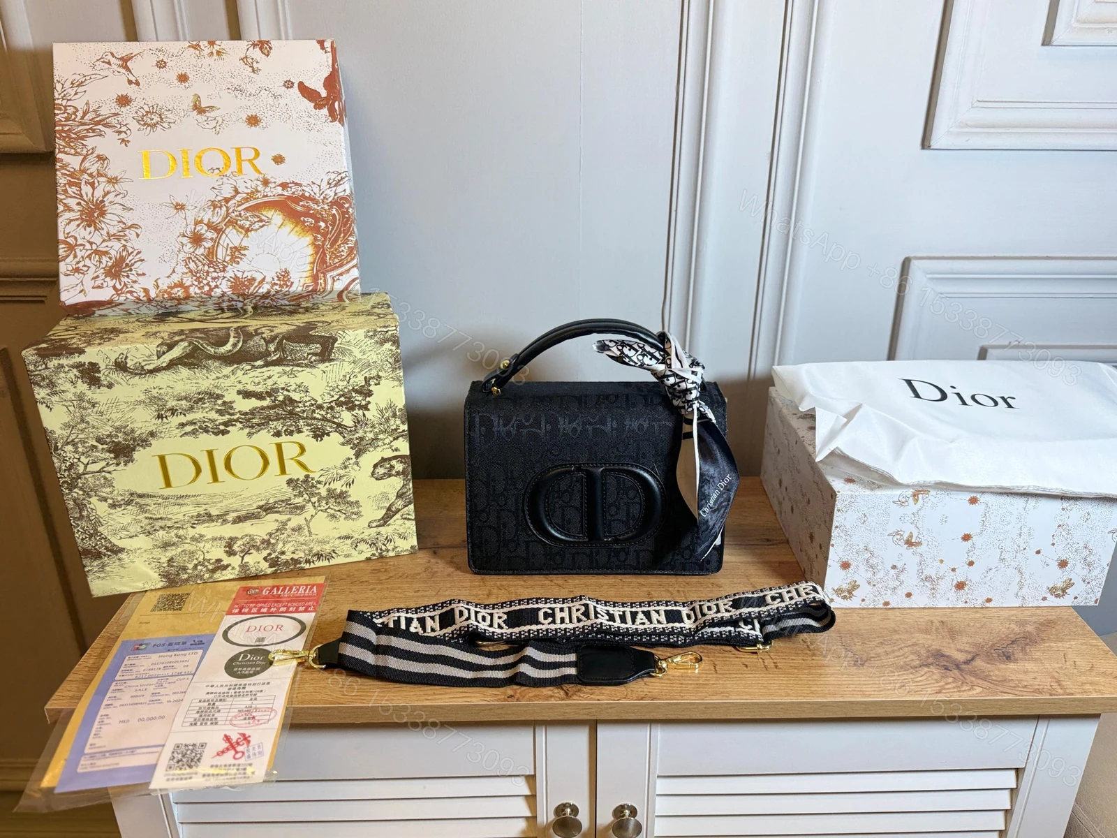View 4 of FIRST COPY CHRISTIAN DIOR-JADIOR BLACK RIBBON CD BAG