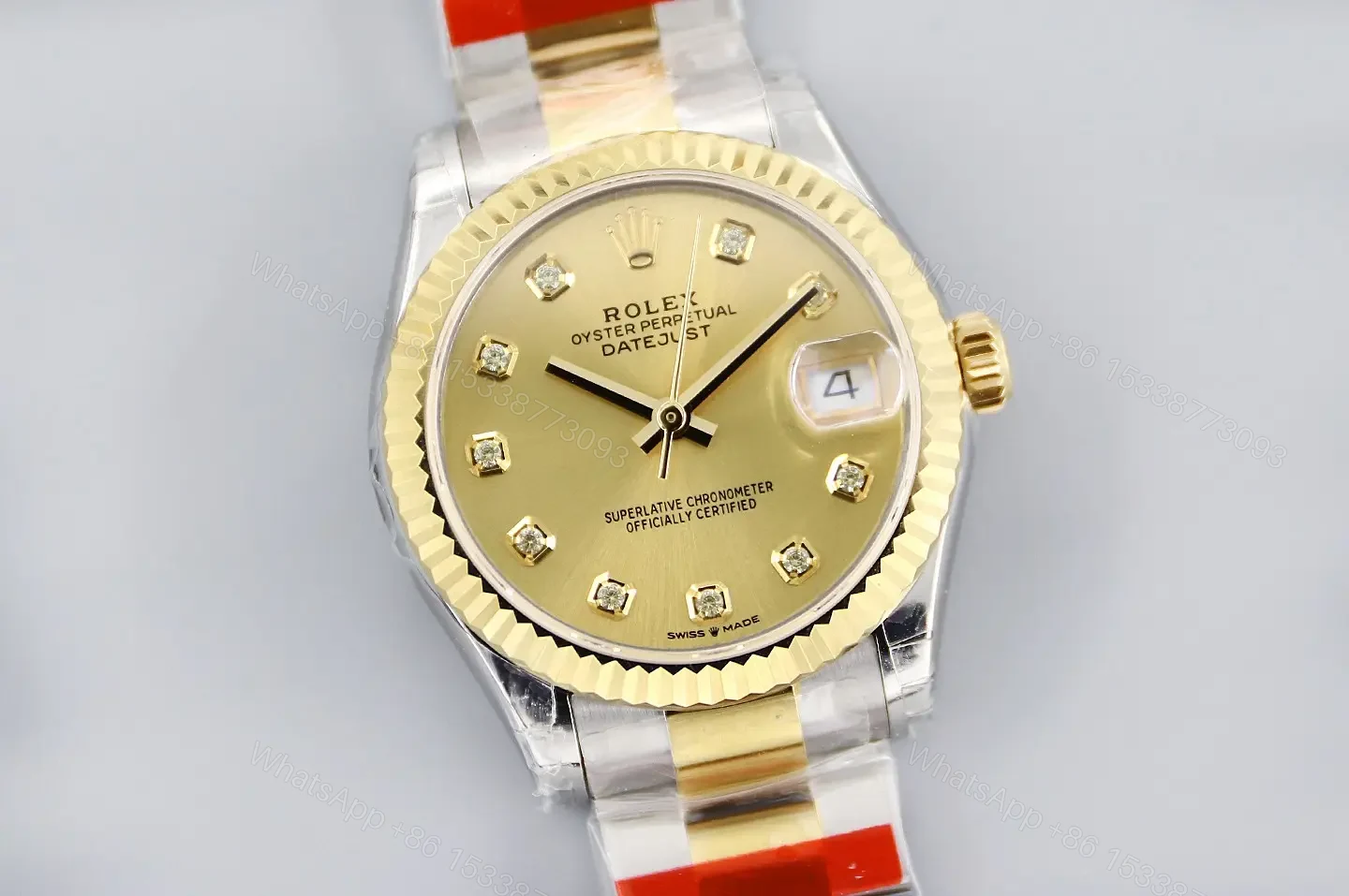 View 2 of Rolex Datejust 31 178313 Diamond Champagne Dial Oyster Bracelet Watch 178313-0041