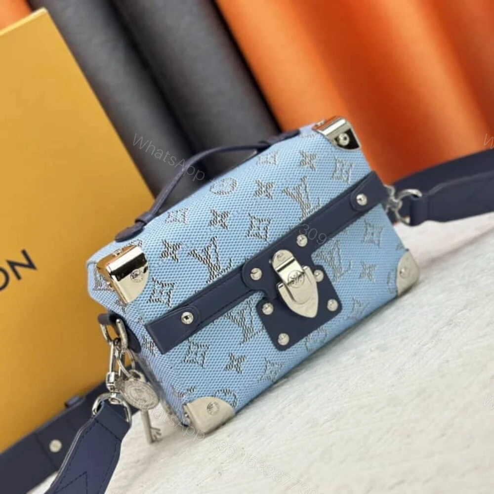 View 3 of Louis Vuitton Soul Trunk Box Bag Blue 19Cm M15035