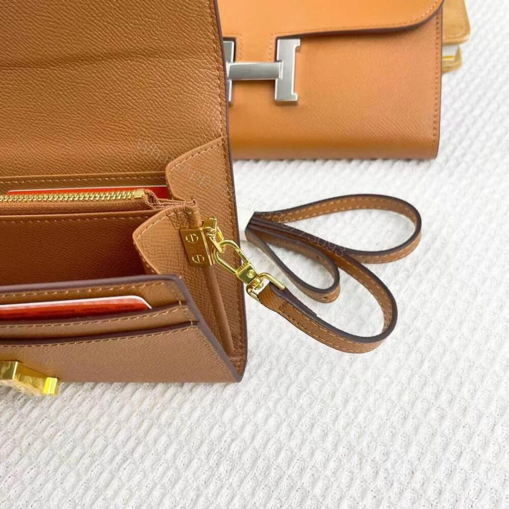 View 4 of Hermes Constance Wallet To Go Gold Epsom Silver Hardware 21Cm