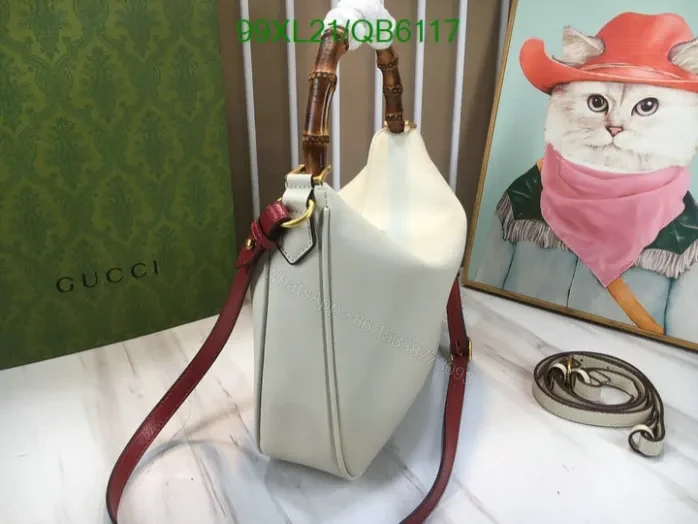 View 14 of Gucci Imitation Diana Medium Black Leather Handbag QB61177 – Designer AAAA Purse