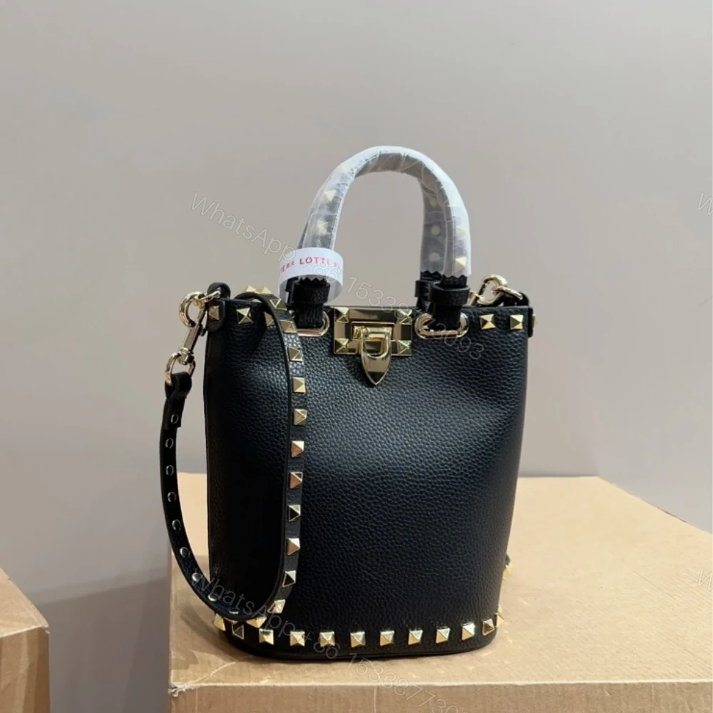 View 2 of VALENTINO ROCKSTUD CROSSBODY POUCH IN GRAINY CALFSKIN BLACK 16CM 5W2P0W31VSH 0NO