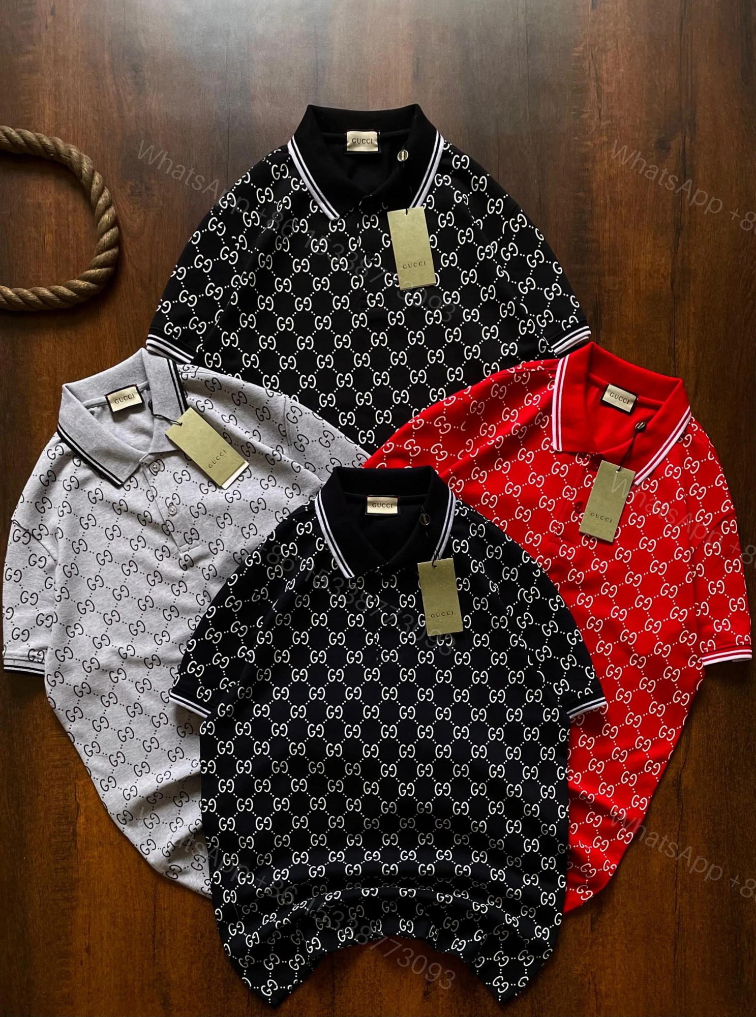 View 4 of FIRST COPY GUCCI IMPORTED COLLAR SUMMER WEAR T-SHIRT