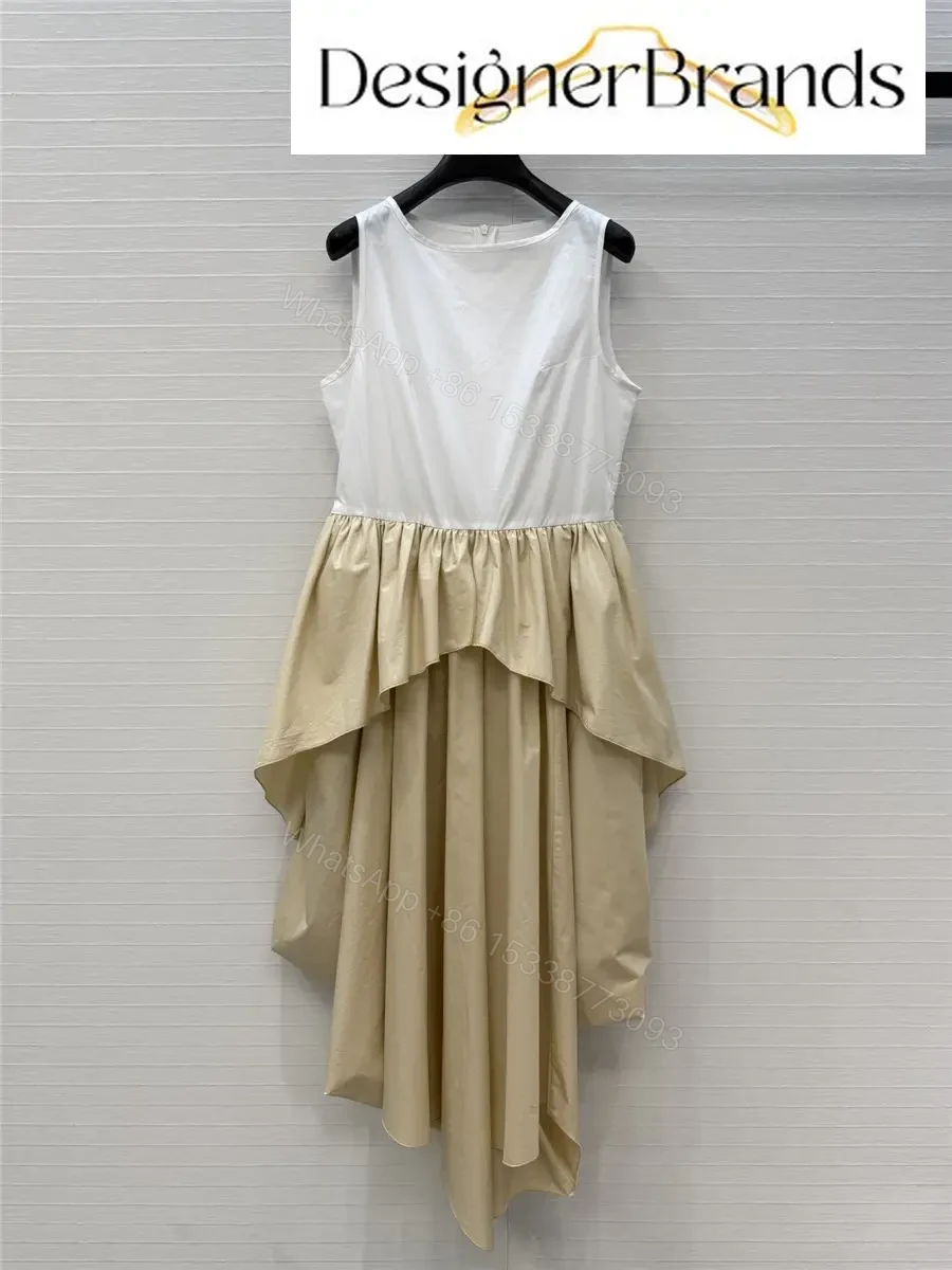 LOEWE Paulas Ibiza Asymmetric Ruffled Cotton Dress — view 1