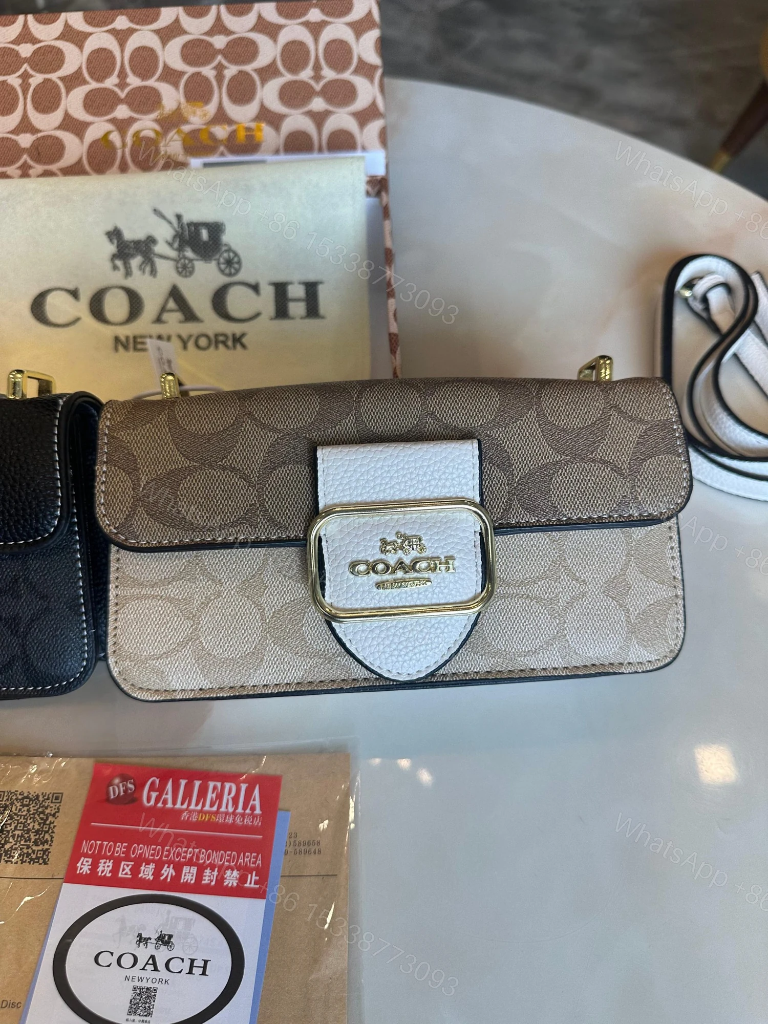 View 8 of First Copy Coach Morgan Bag Black Beige
