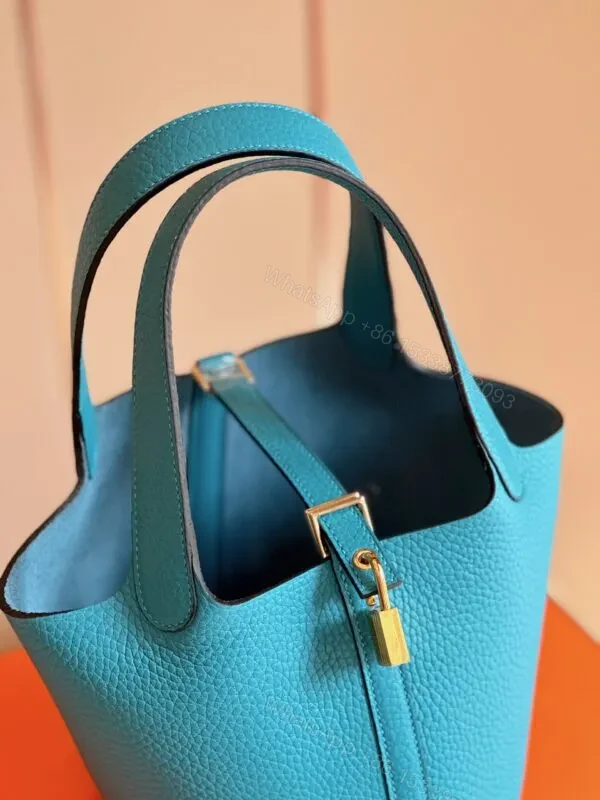 View 5 of HN 18 Blue Togo Leather Gold Hardware