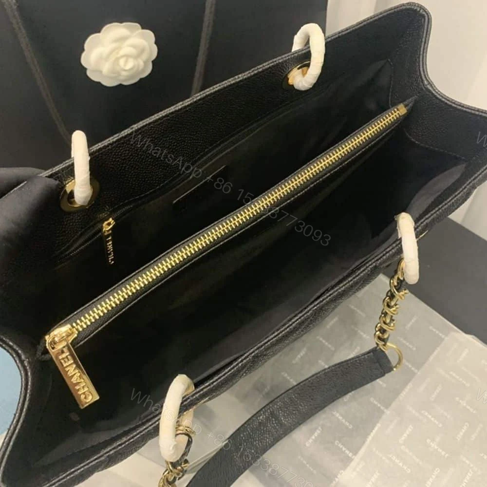 View 4 of Chanel Caviar Grand Shopping Tote Black 33Cm