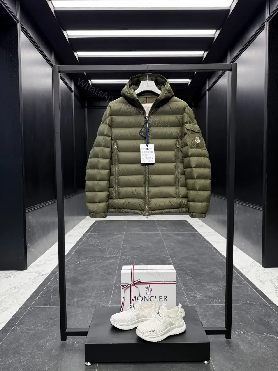 View 9 of Olive Puffer Jacket: Technical Warmth, Luxe Details, Outdoor-Urban