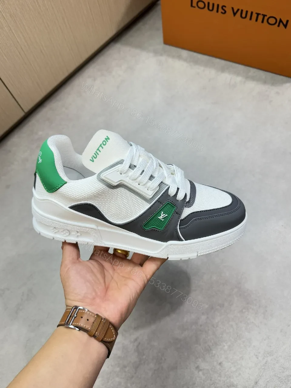 View 2 of White Mesh + Leather High-Top + Designer-Inspired + Comfort Tech Sneaker
