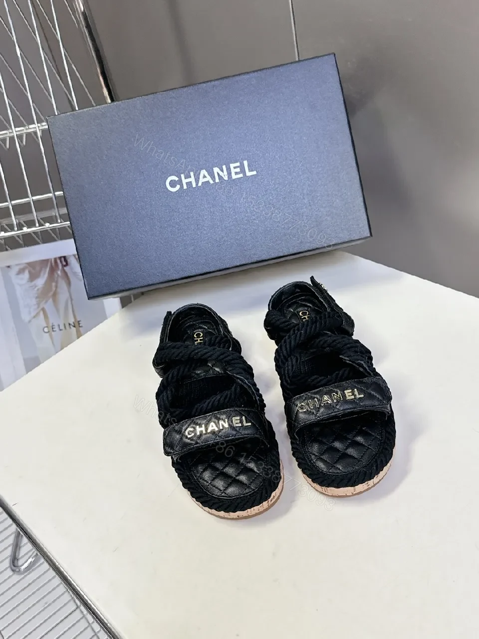 Quilted Espadrille Sandals with Luxe Rope Straps — view 1