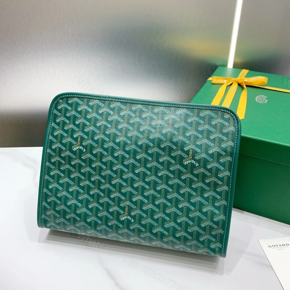 View 9 of 高仿Goyard*JOUVEM5多功能洗漱手拿包綠色大號免檢版
