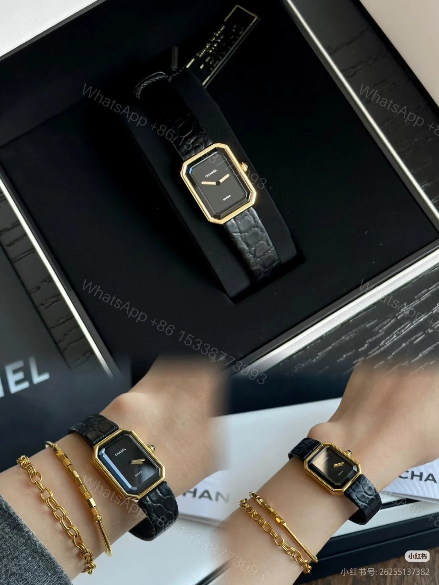 CHANEL 高仿Première八角金邊黑面女錶 經典CODE COCO系列 — view 1