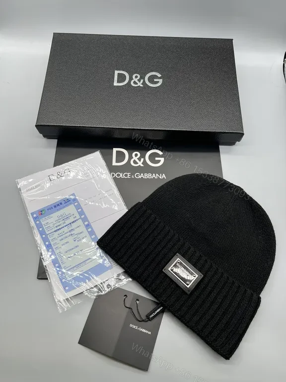View 7 of Navy Knit Beanie with D&G Plaque - Ultra-Warm, Refined Street Style