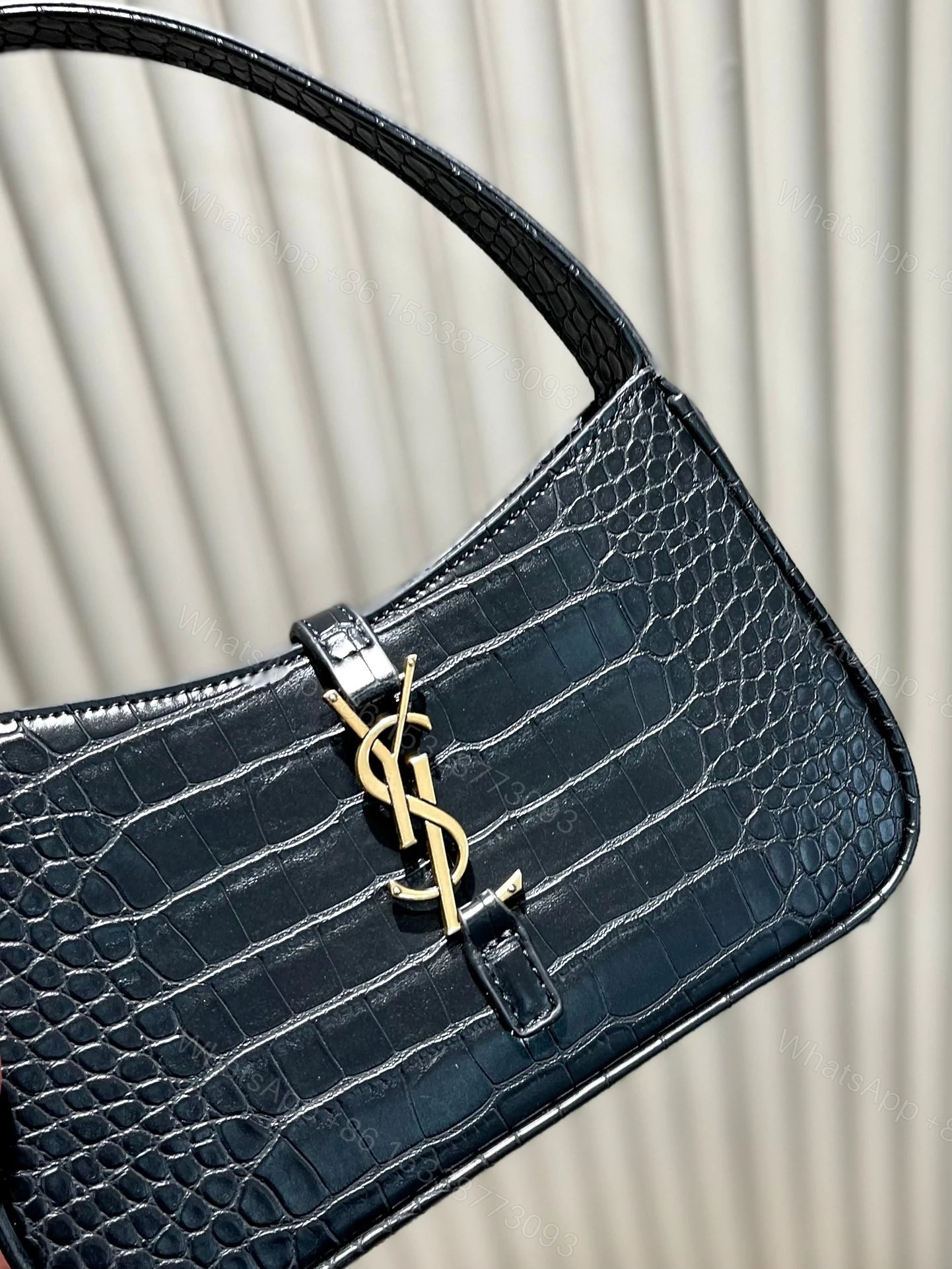View 2 of Ysl Hobo Bag Crocodile Embossed