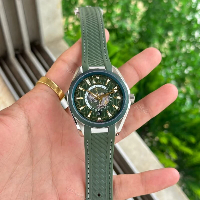 View 2 of Omega Seamaster Worldtimer Black Green 42mm Automatic