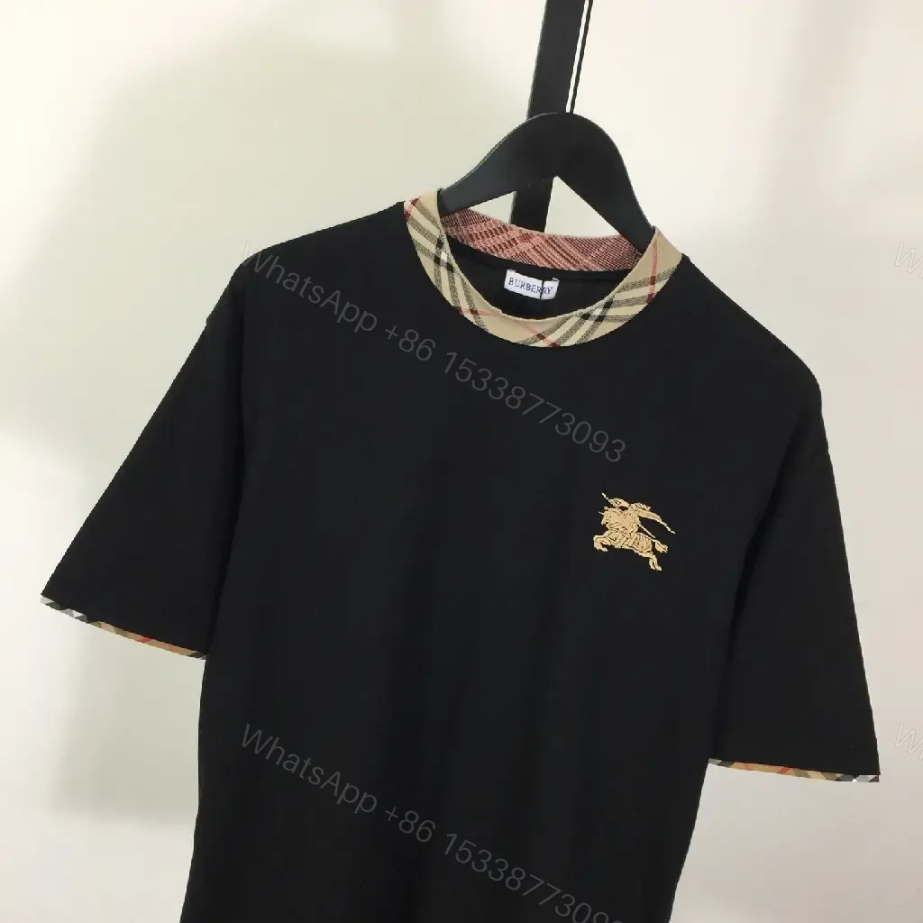 View 3 of Lux-Panel Tee: Classic Check Collar, Gold Crest, Hi-Comfort Knit
