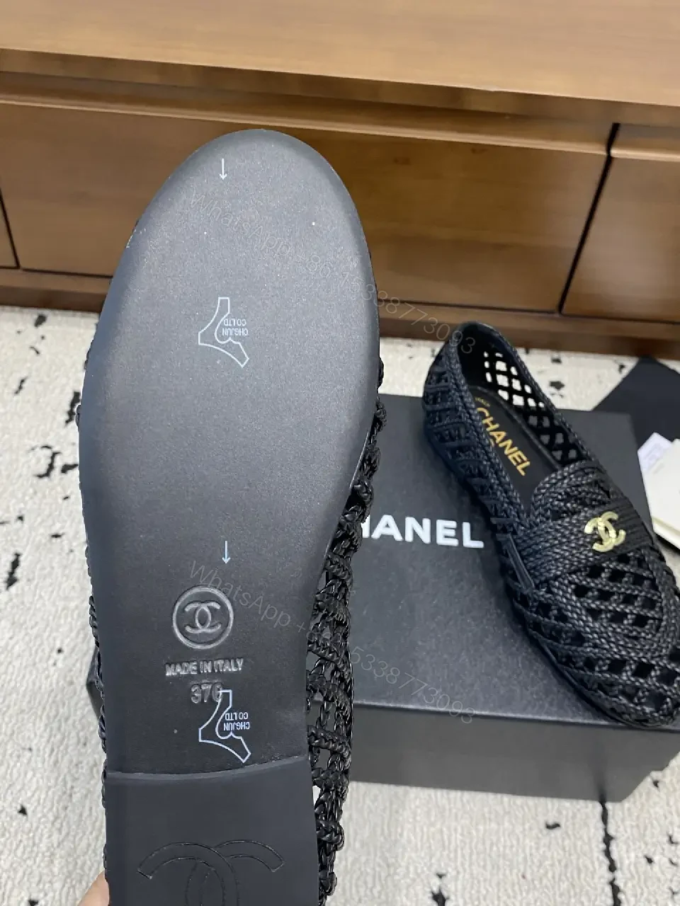 View 8 of Breathable Knit Moccasins with Gold Hardware - Lux Comfort