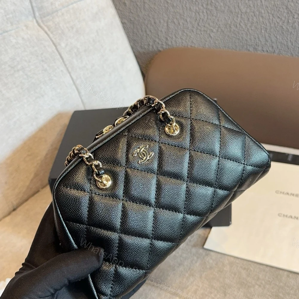 View 4 of Chanel Clutch With Strap Gold Metal In Black 20Cm