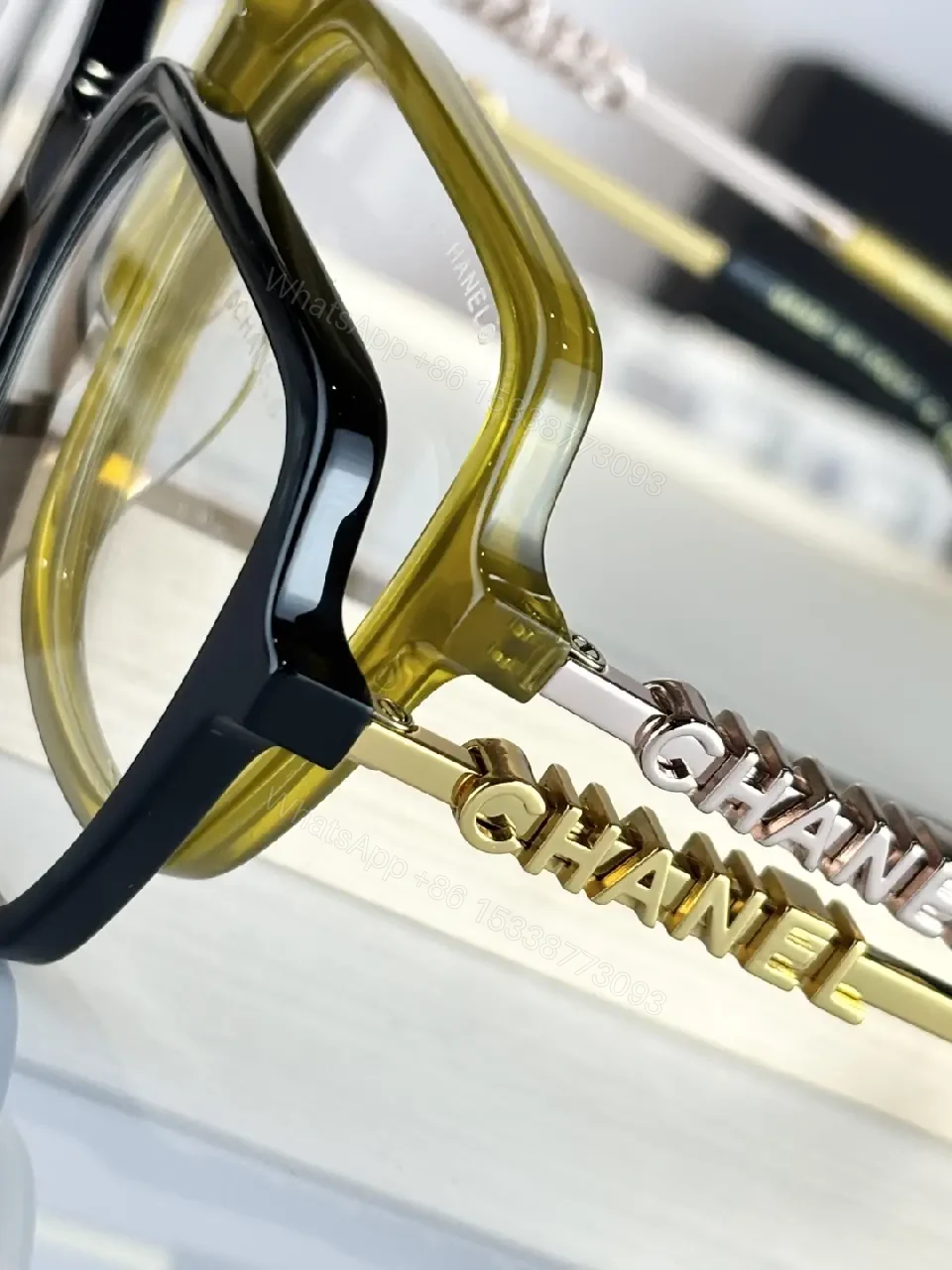 View 8 of Clear Frame Optical Eyewear – Gold Accent, Transparent Acetate, Luxe Style