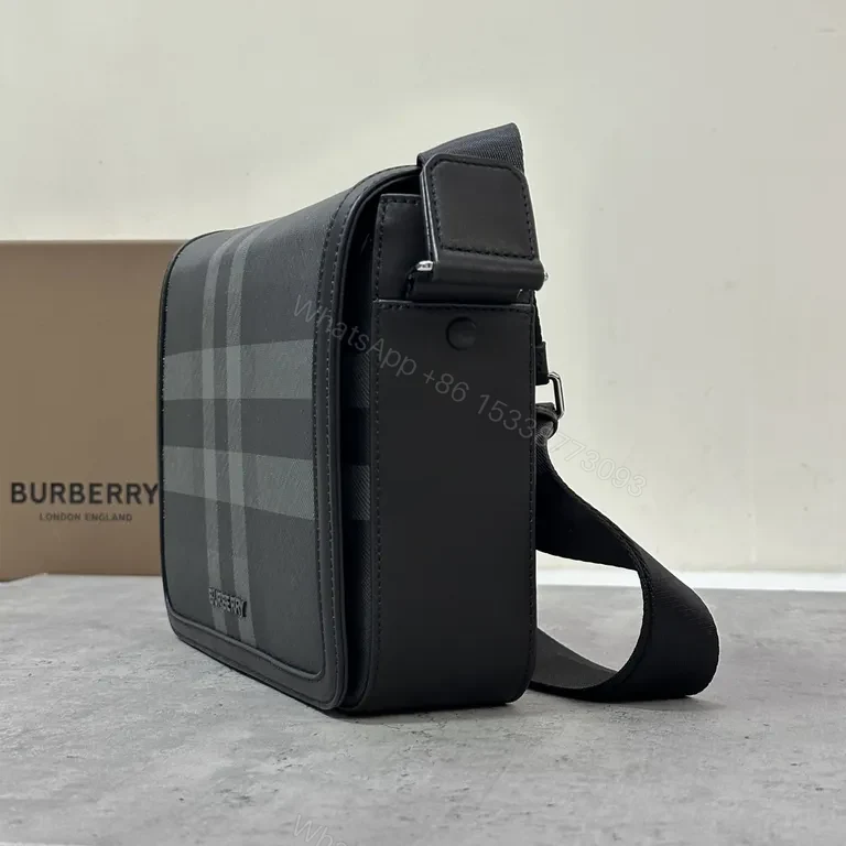 View 2 of Graphite Burberry Crossbody â€” Luxe Everyday Carry, Matte Hardware
