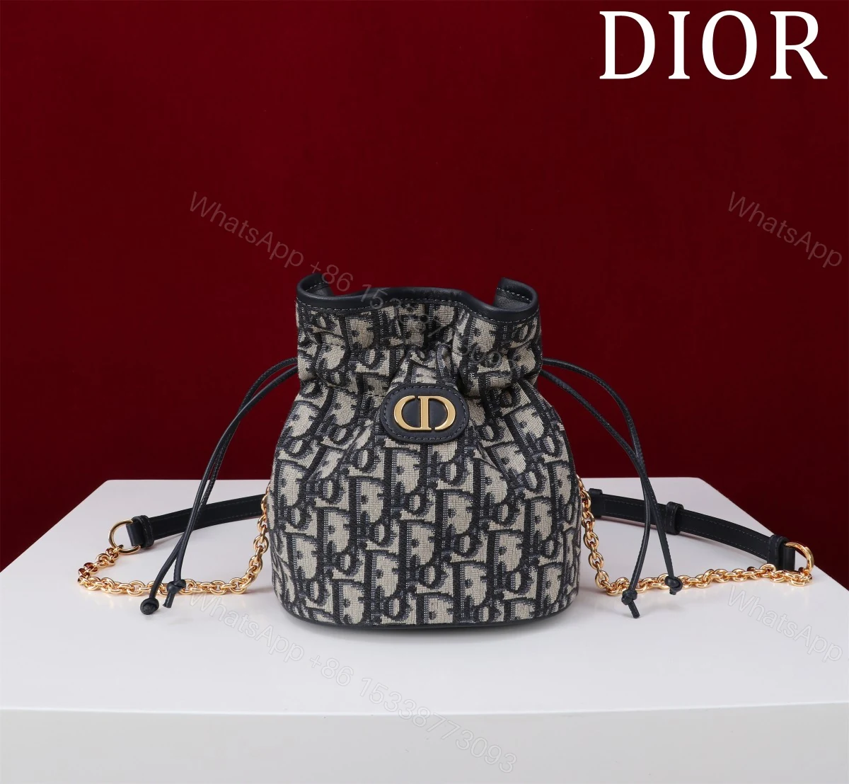 Dior高仿女款老花束口水桶包復古風格百搭輕便款 — view 1