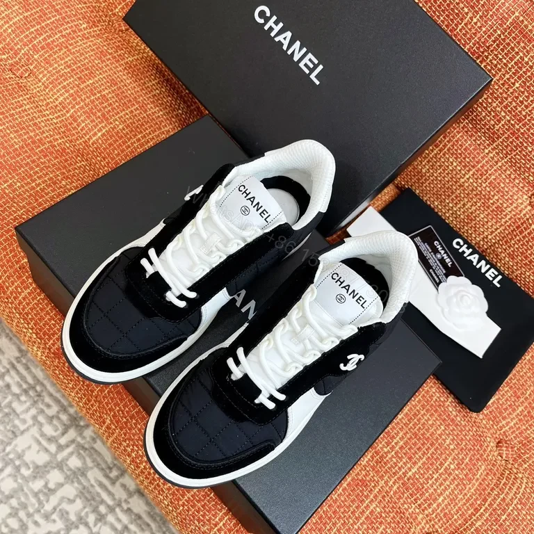 Chanel-Inspired Quilted Knit Sneakers: Luxury Comfort — view 1