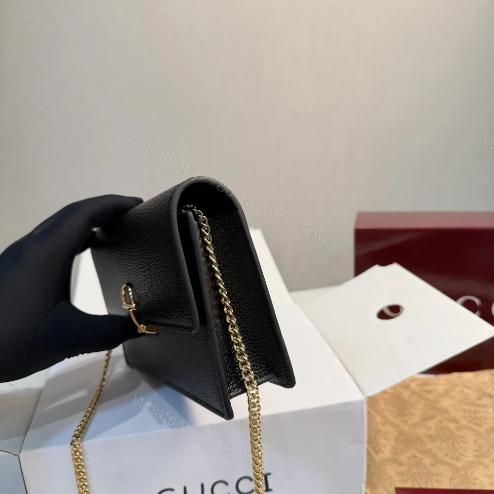 View 5 of Gucci Half Horsebit Wallet On Chain Black 20Cm