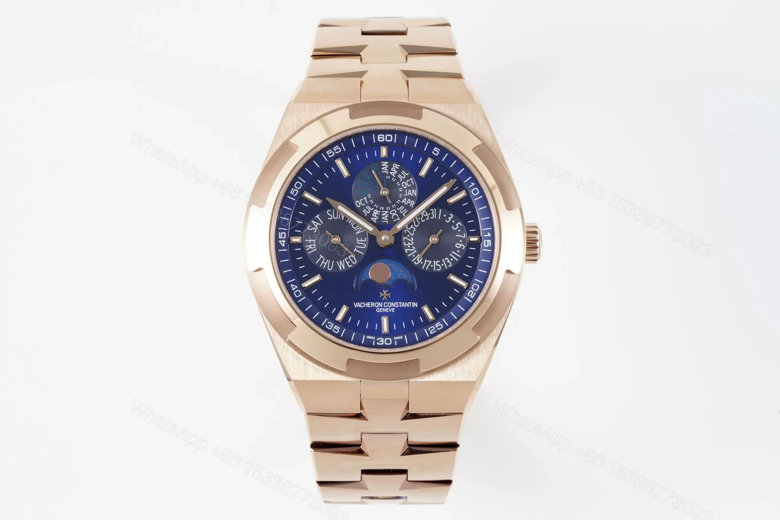 PPF Factory Vacheron Constantin Overseas Perpetual Calendar 4300V Rose Gold Watch with Blue Dial and Interchangeable Strap System — view 1