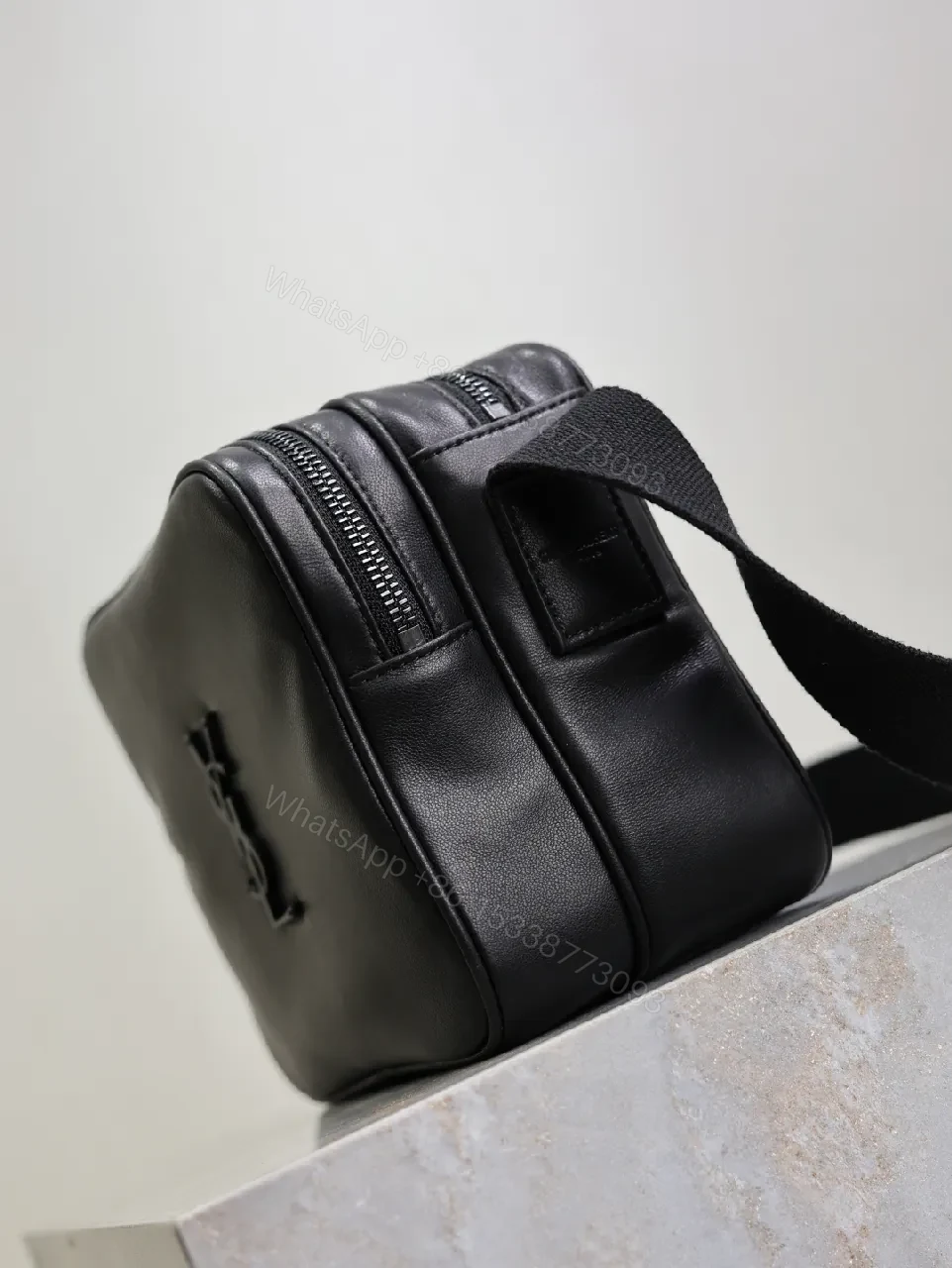 View 7 of Compact Black Leather Crossbody – Sleek, Everyday Luxury Bag